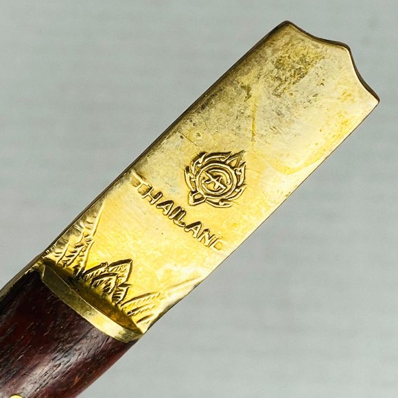 Vintage 1970s Thailand Brass and Wood Decorative Spoon - Picture 8 of 8